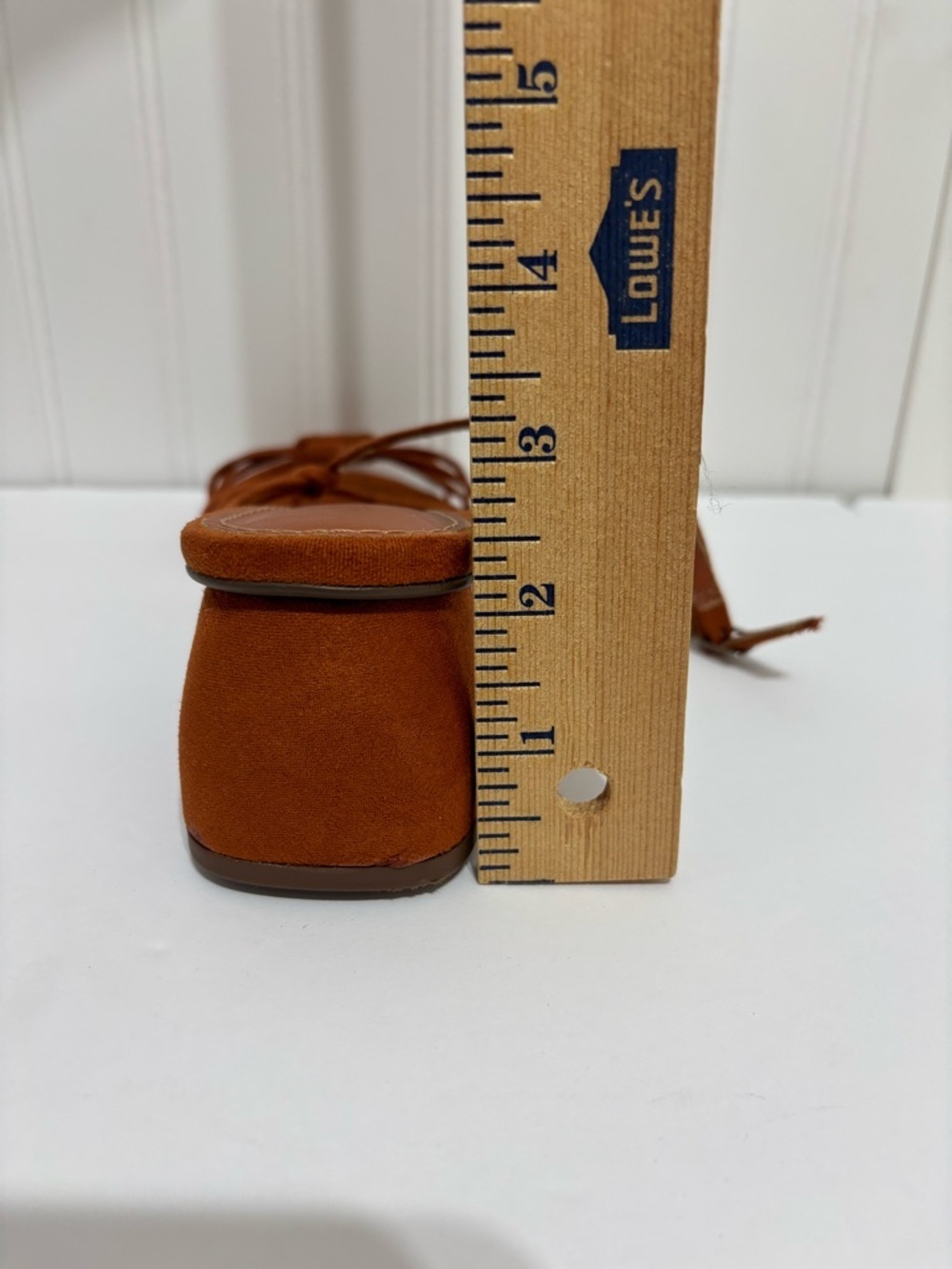 Via Mia Strappy Block Heel Suede Rust Brown Sandals Square Toe Ankle Strap 8.5 - Picture 13 of 14